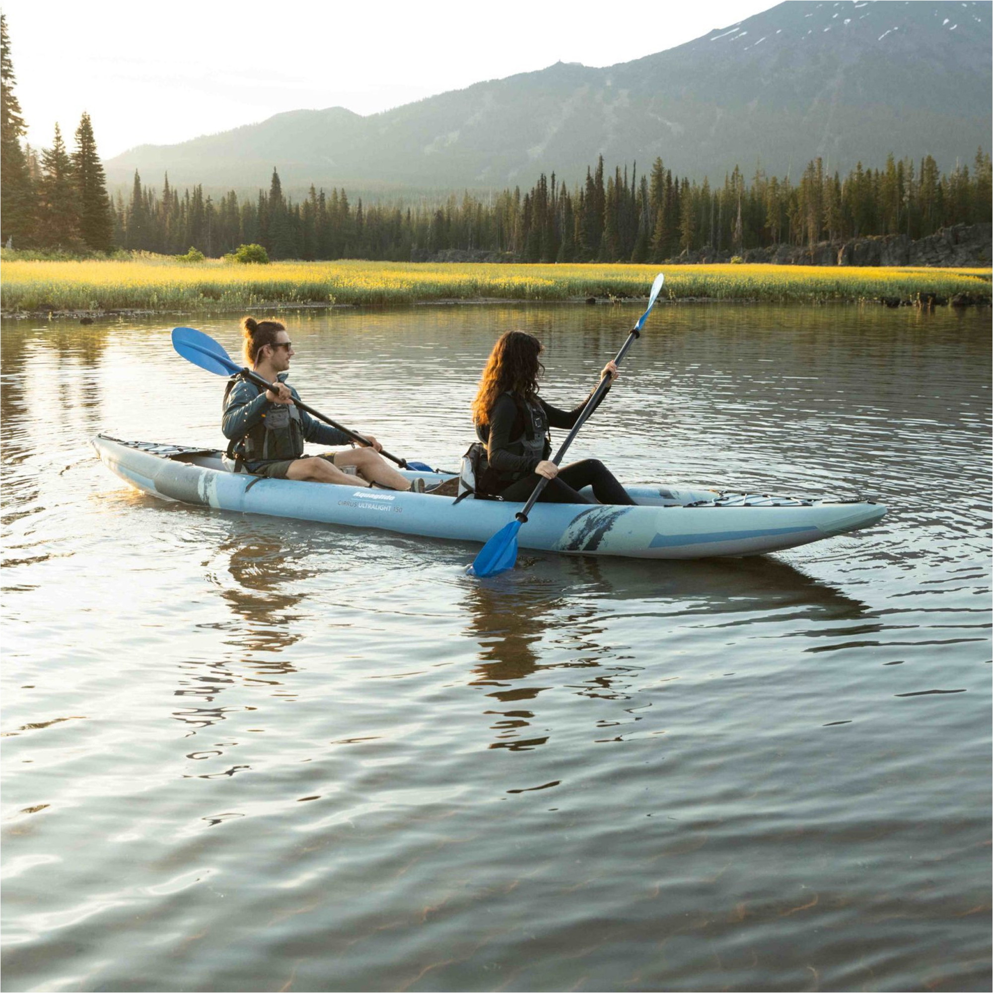 2026 Aquaglide Cirrus Ultralight 150 2 Person Kayak AG-K-CIR - Blue / Grey
